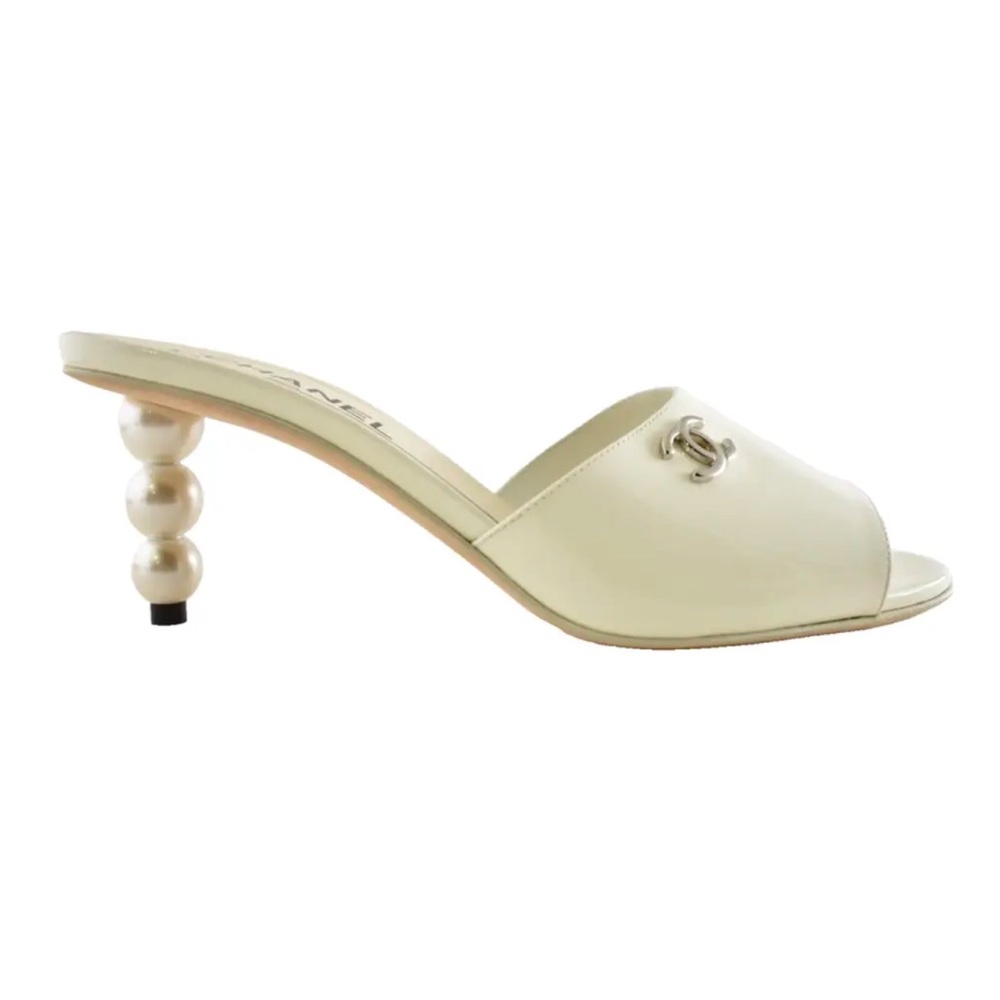 COPY - Chanel Ivory Pearl Heel Mules